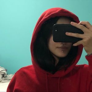 red tna boyfriend hoodie